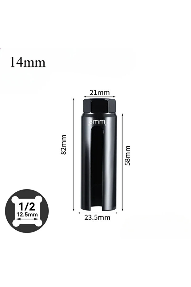 14mm-1pcs Narrow Mouth Oxygen Sensor Sleeve European-style 14-24mm 1/2" Cxygen Sensing Drive Socket