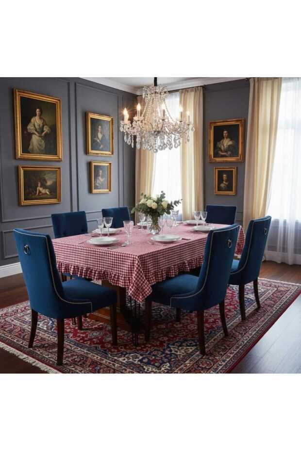 مفرش طاولة منقوش بتصميم كشكش - 2