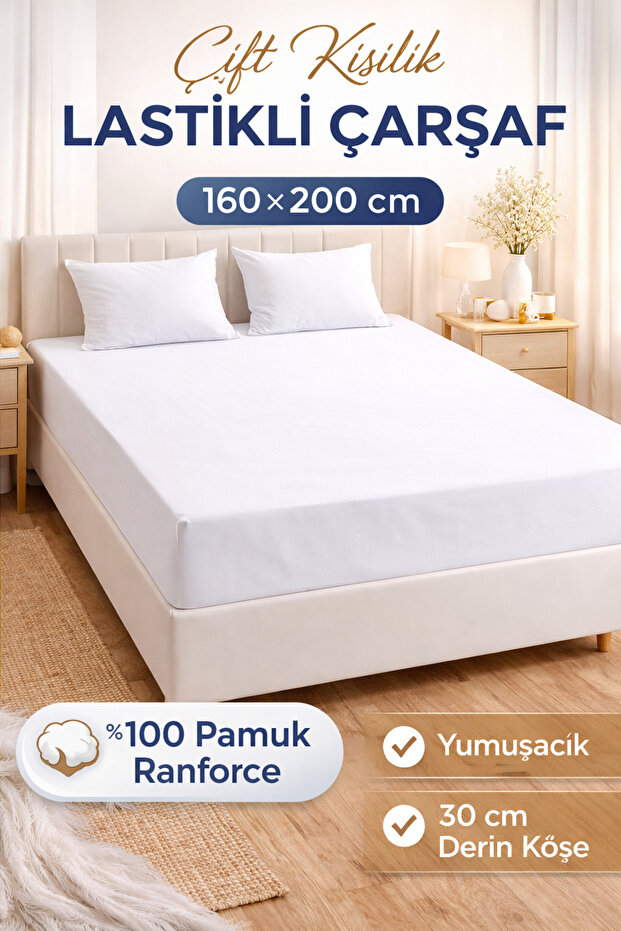 160*200 Double Size Fitted Sheet Set Corner Depth 33cm