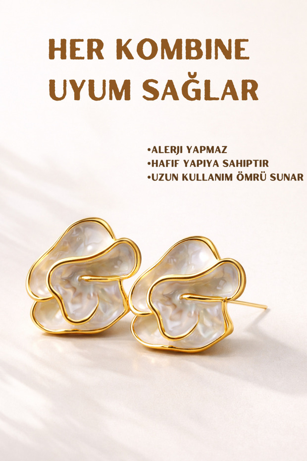 LunaPetal Çelik Küpe - 5