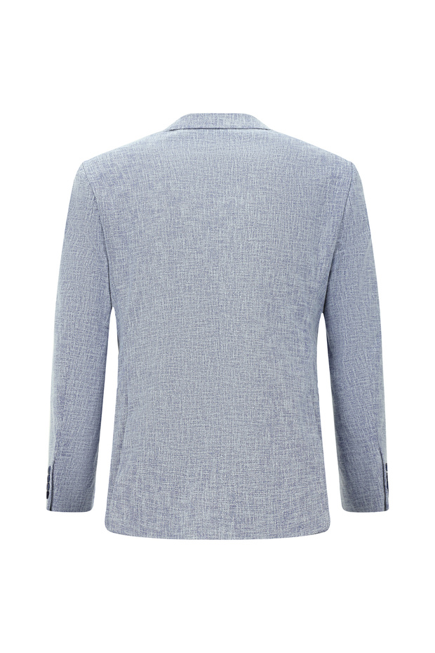 سترة منقوشة من الصوف بقصة قياسية من 6 دروب - 2