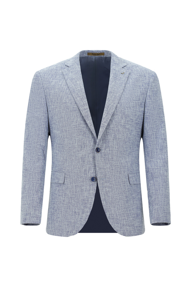 سترة منقوشة من الصوف بقصة قياسية من 6 دروب - 1