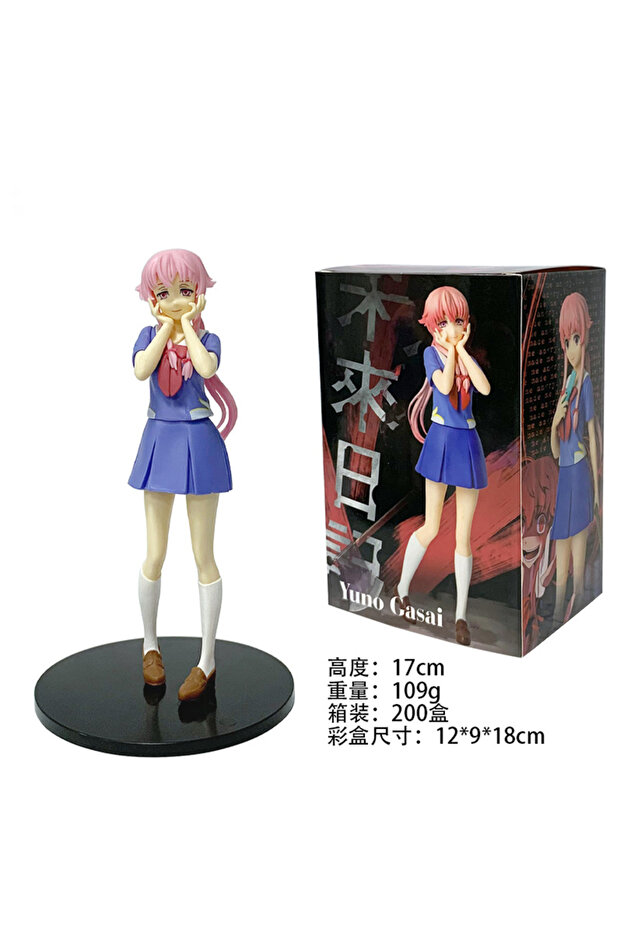 With Box Hot 17cm Future Diary Mirai Nikki Gasai Yuno Anime Uniform Dress Standing Posture Ac