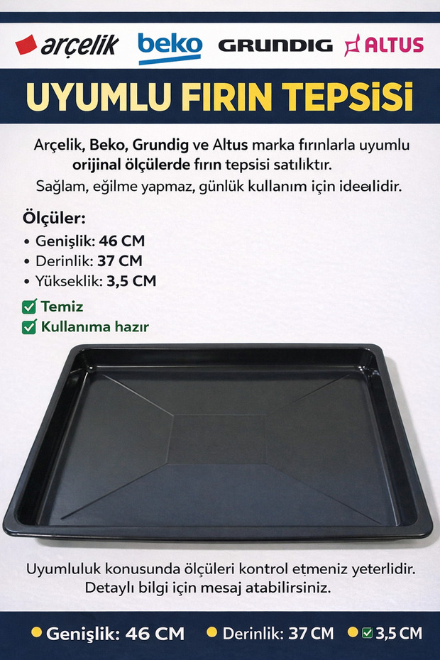 Fırın Emaye Tepsi - 1