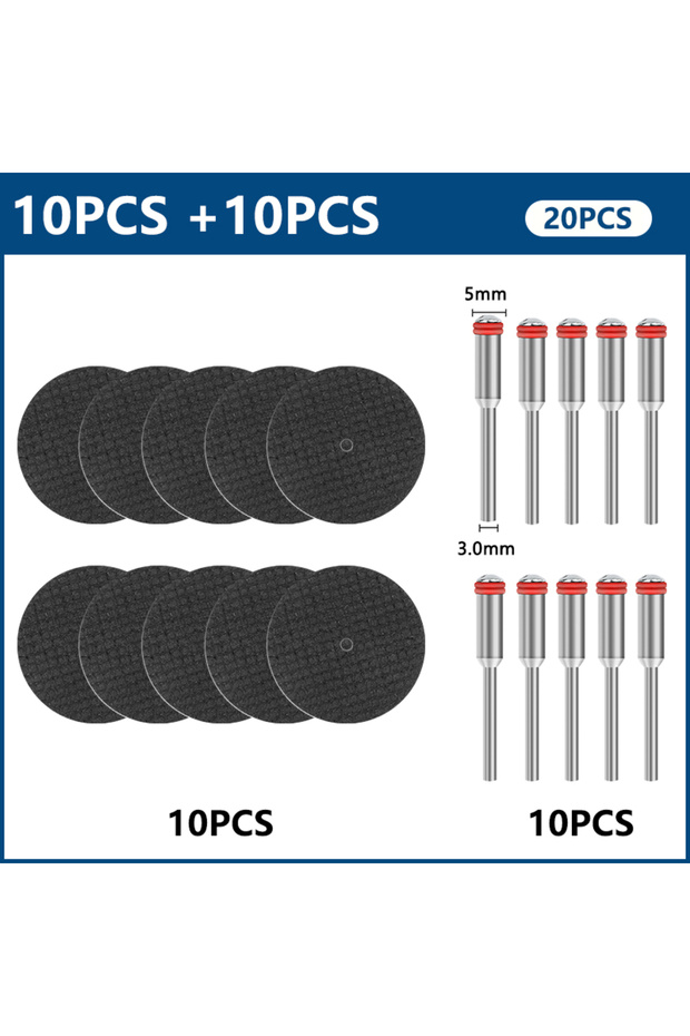 20pcs 3.0mm CMCP 20pcs Abrasive Cutting Disc 32mm With Mandrels Grinding Wheels For Dremel Rotary To