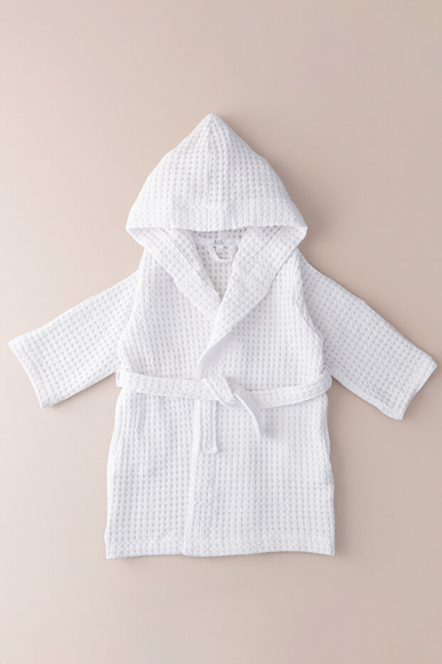 Waffle Pike Textured Baby / Child Bathrobe White