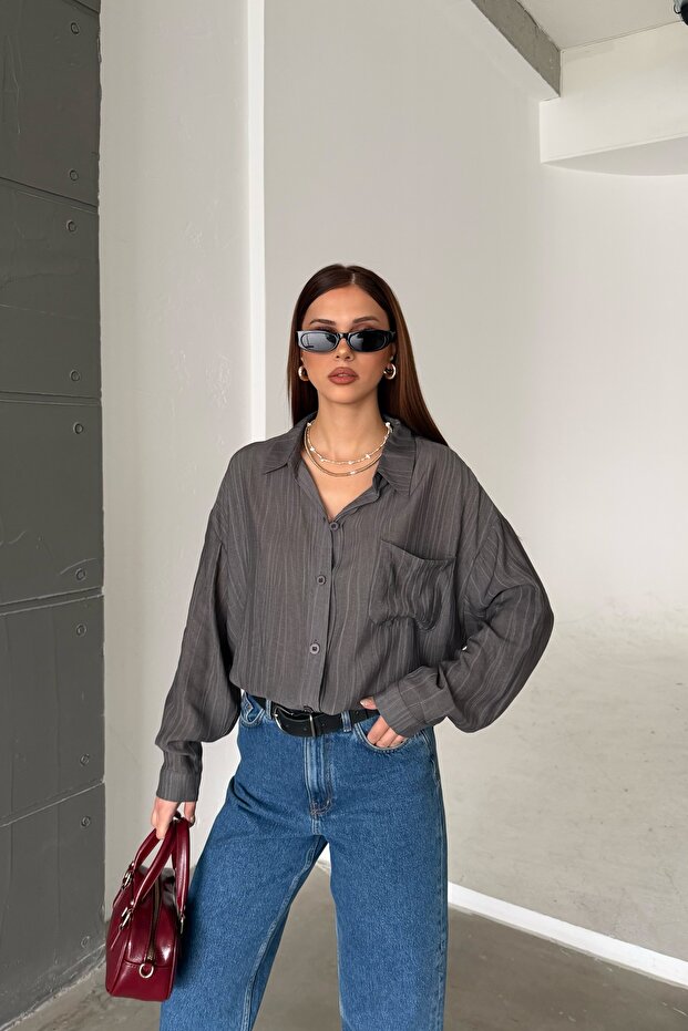 Tensel Oversize Gömlek - 3