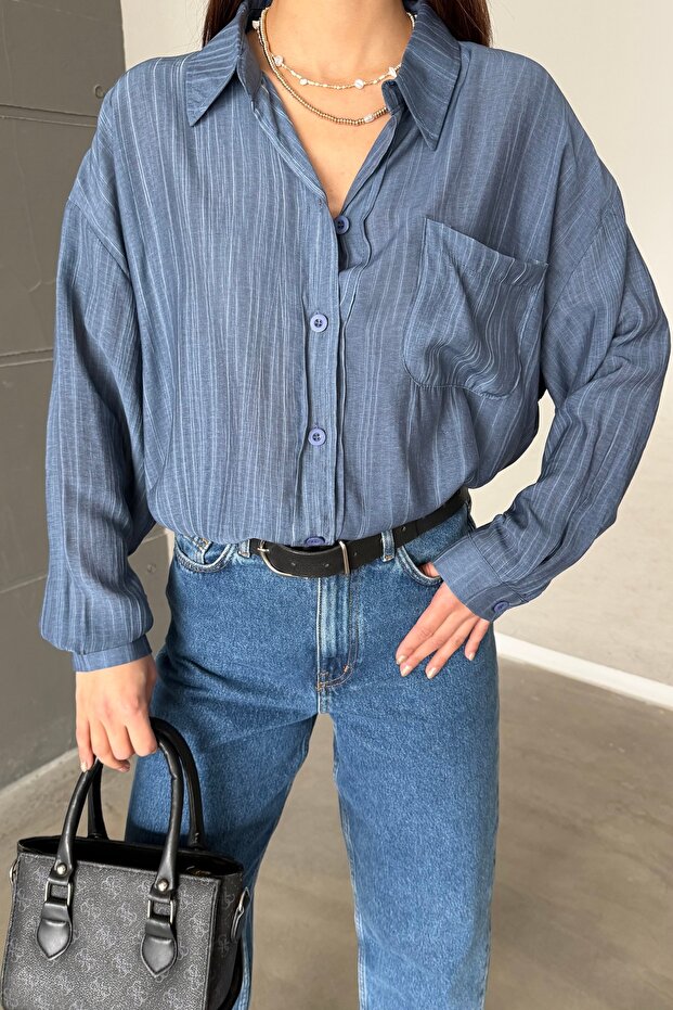 Tensel Oversize Gömlek - 6