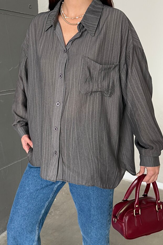 Tensel Oversize Gömlek - 7