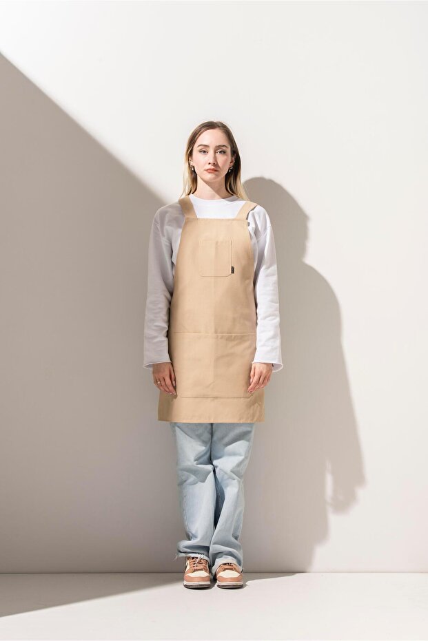 K-155 Holly – Beige Full-Length Apron