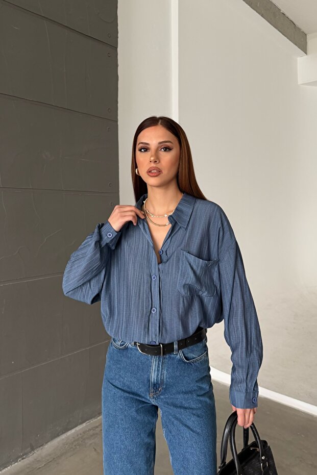 Tensel Oversize Gömlek - 1