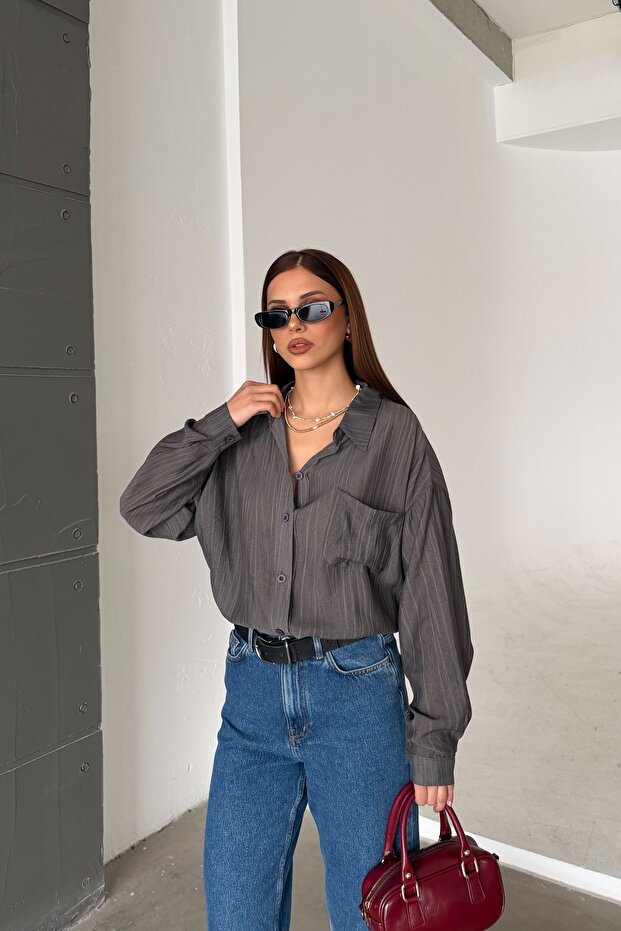 Tensel Oversize Gömlek - 4