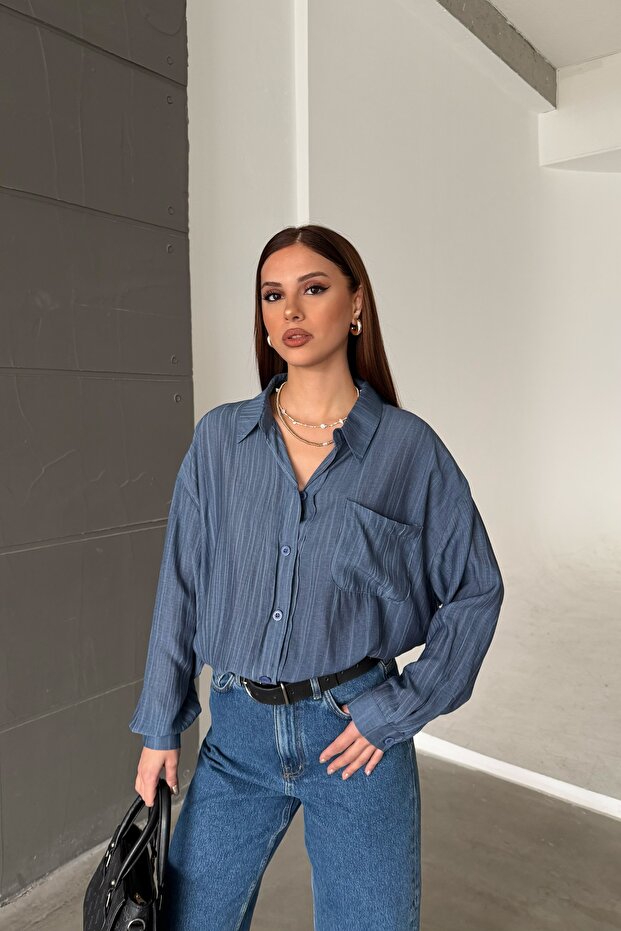 Tensel Oversize Gömlek - 5