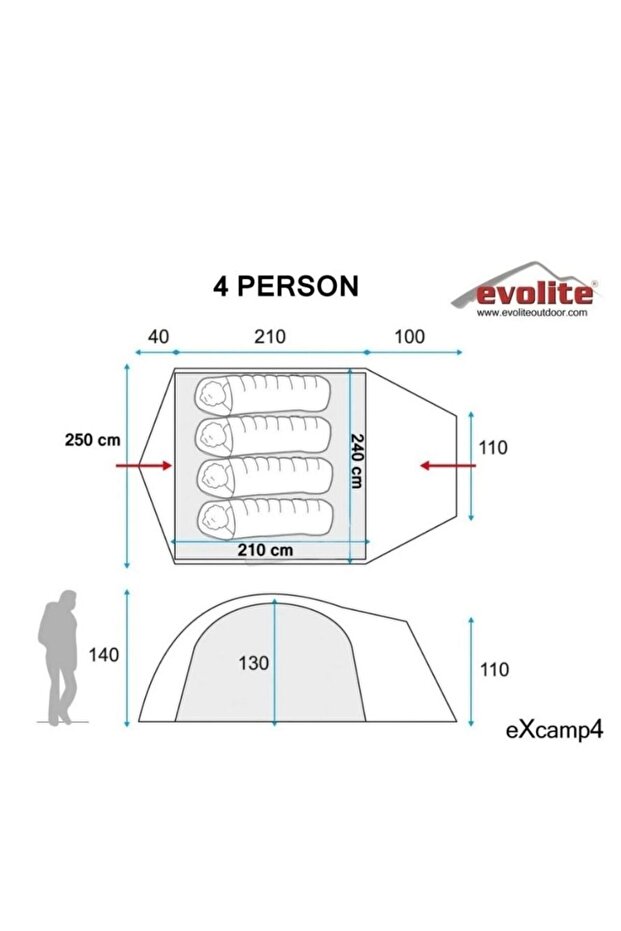 Excamp4 Pro 4 Kişilik Çadır 4 Mevsim E-9205 - 8