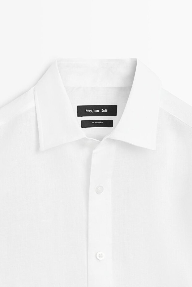 %100 keten regular fit gömlek - 6