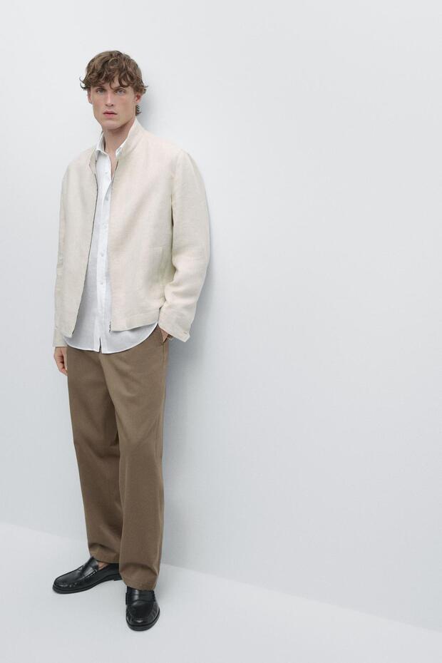 %100 keten regular fit gömlek - 3