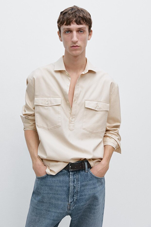 Cepli pamuklu gömlek - 2