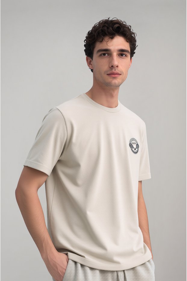 Men's Tennis Embroidery Detailed Comfort T-Shirt