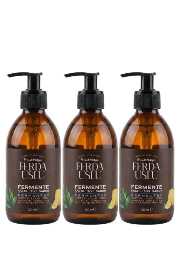 Kombucha Extract Fermented Liquid Soap - 3 Pieces Hand & Face Purifying Moisturizer 250 ml