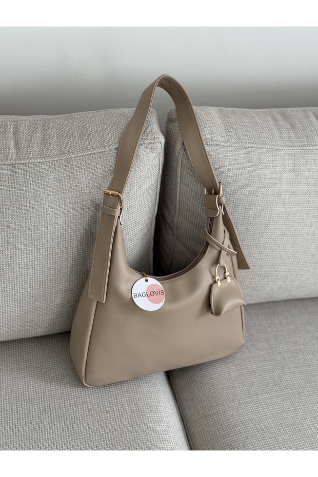 Women's Shoulder Bag with Buckle Detail, Strap and Zipper, Small Wallet En34 Boy22