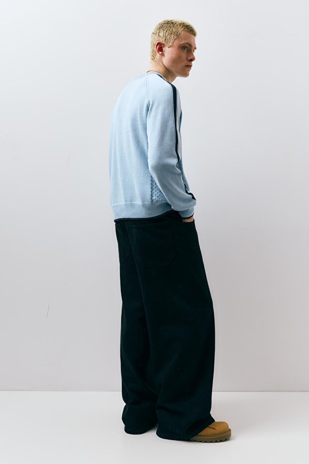 STWD işlemeli çizgili kazak - 6