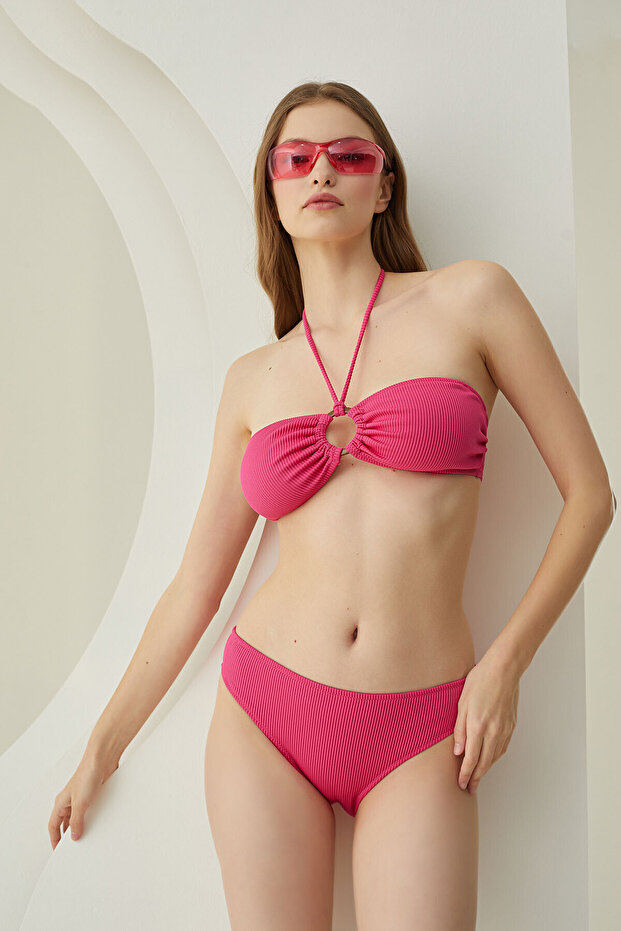 Fuşya Reps Basic Tek Alt Bikini - 2