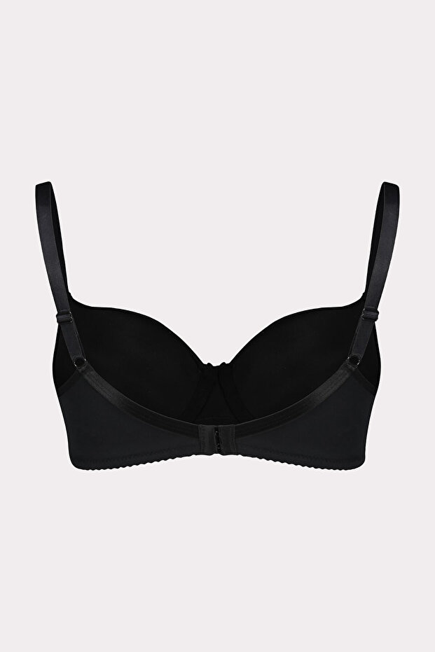 Black Micro-Coated Non-Support Basic Bra - 6
