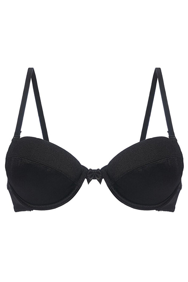 Black Micro Bra with Removable Support - 4