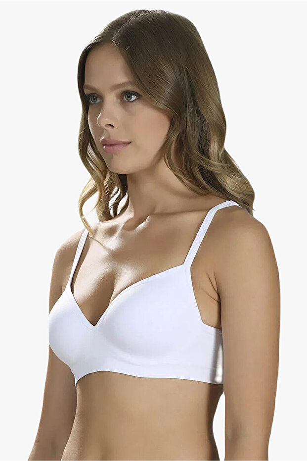 حمالة صدر بيضاء مغطاة بدون خياطة - 2