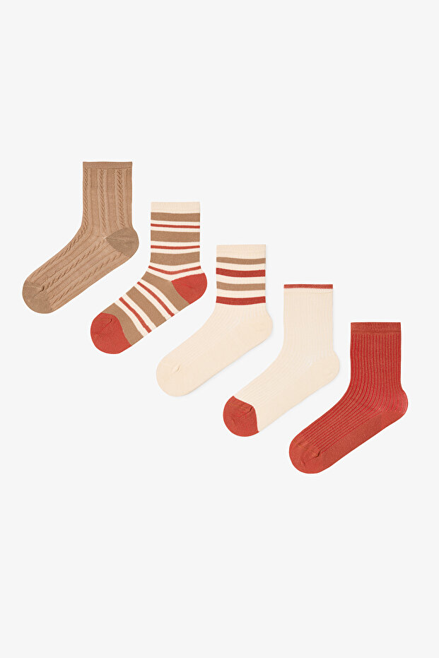 5 Pairs of Cotton Striped Socks