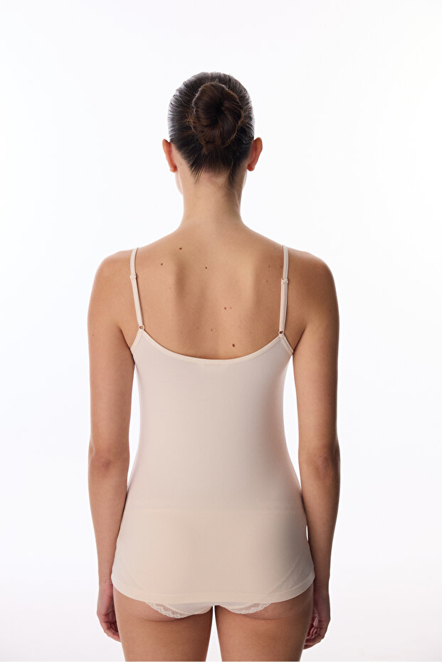 Bej Micro Lace Dantel Atlet - 5