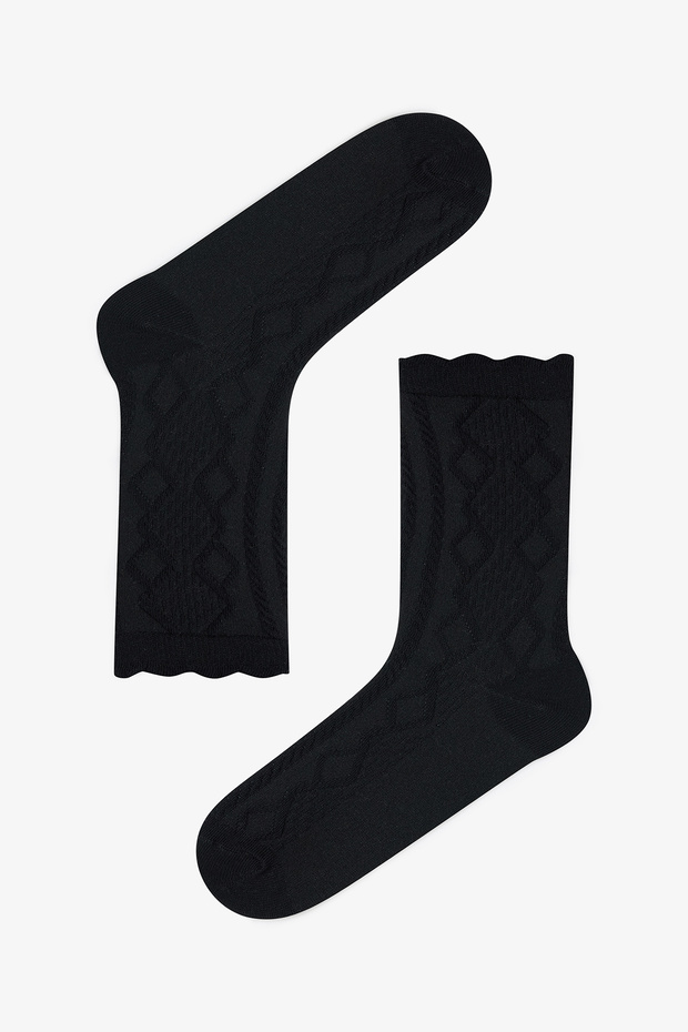 5 أزواج من الجوارب القطنية المزخرفة بنمط الجاكار - 2