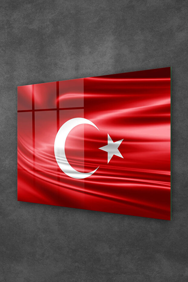 Glass Table with Turkish Flag Pattern - 2