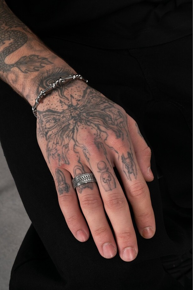 خاتم رجالي مصنوع من القش - 3