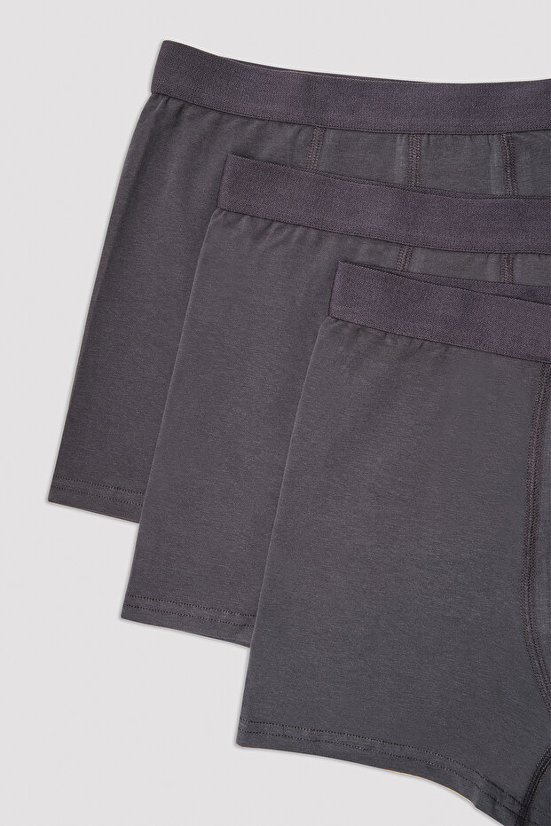 Erkek Basic Tripple 3'lü Antrasit Boxer - 3
