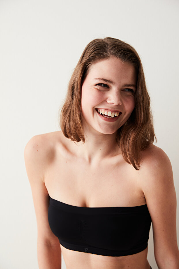 Siyah Basic Straplez Balensiz Sütyen - 3