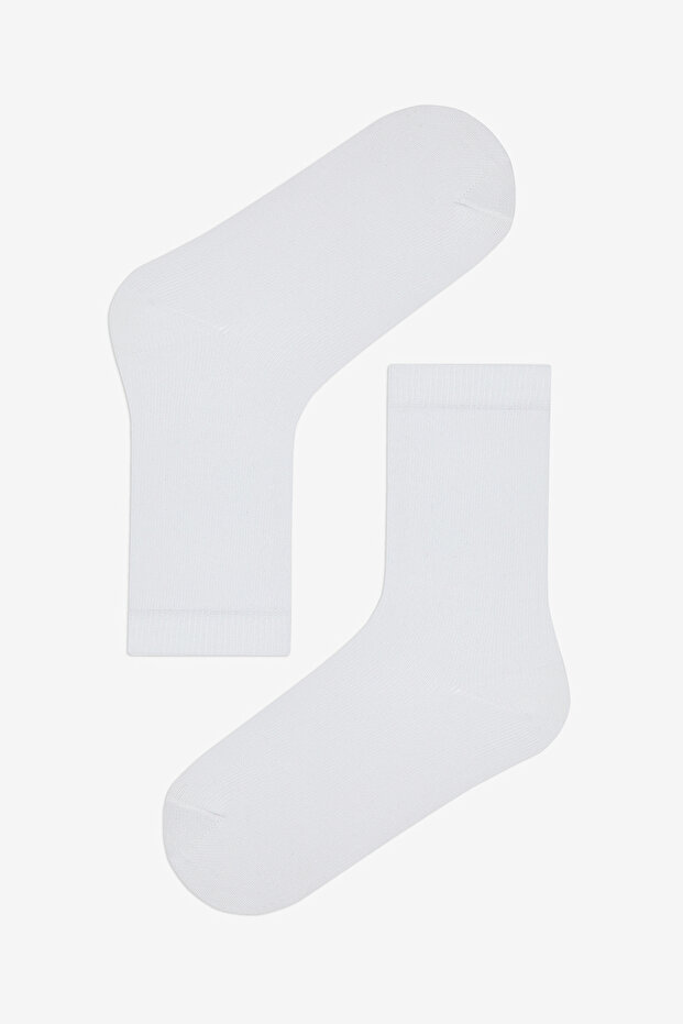 Kız Çocuk Unisex Beyaz Basic 3 lü Soket Çorap Set - 2