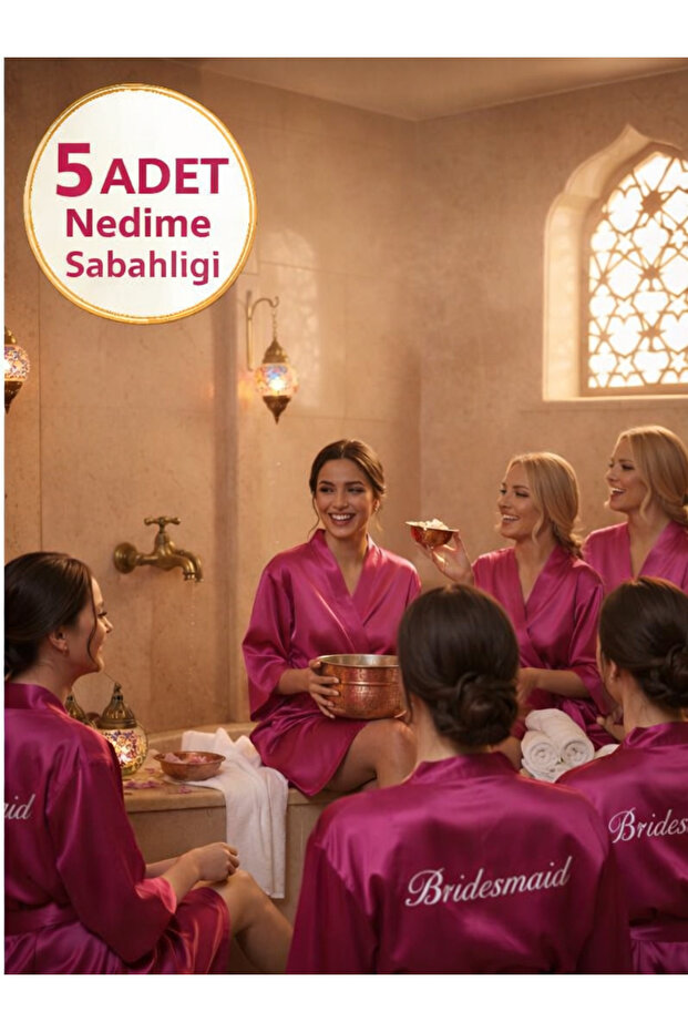 Embroidered Satin Bridesmaid Robe Set of 5 – Bridesmaid – Wedding & Hammam Concept