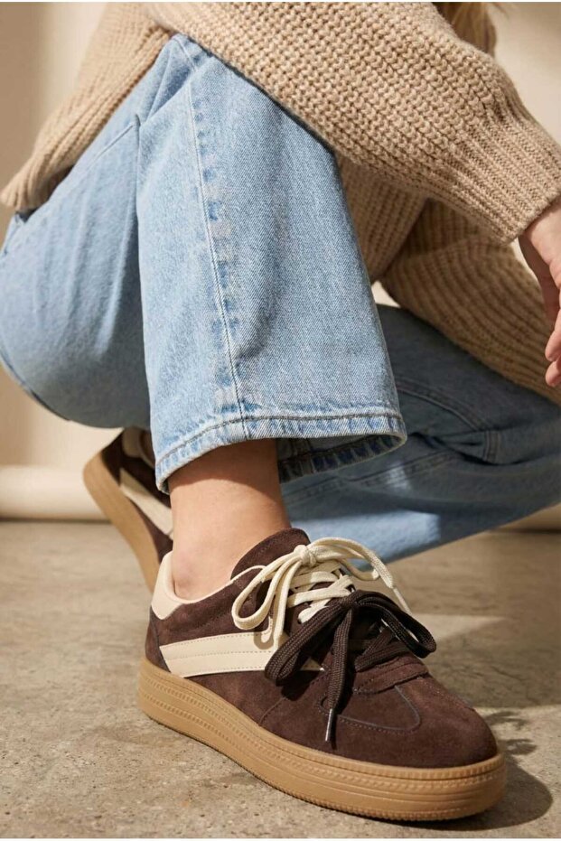 Çift Bağcıklı Kadın Sneaker - 5