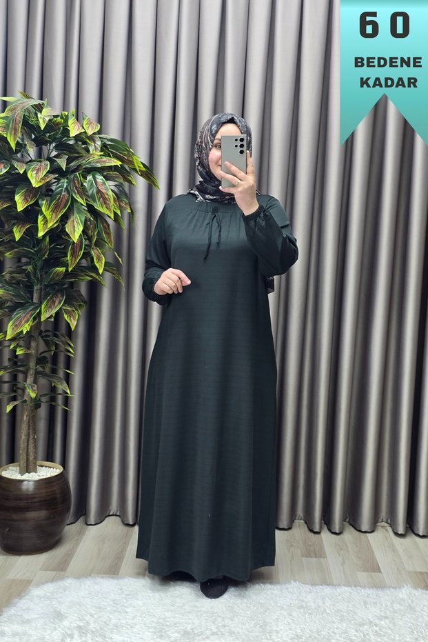 Women's Hijab Clothing Plus Size Square Neck Robe Lina Dress