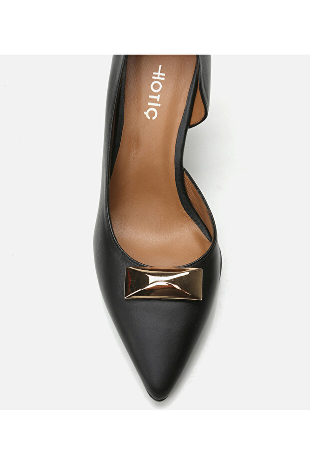 Kadın Deri Siyah Stiletto - 4