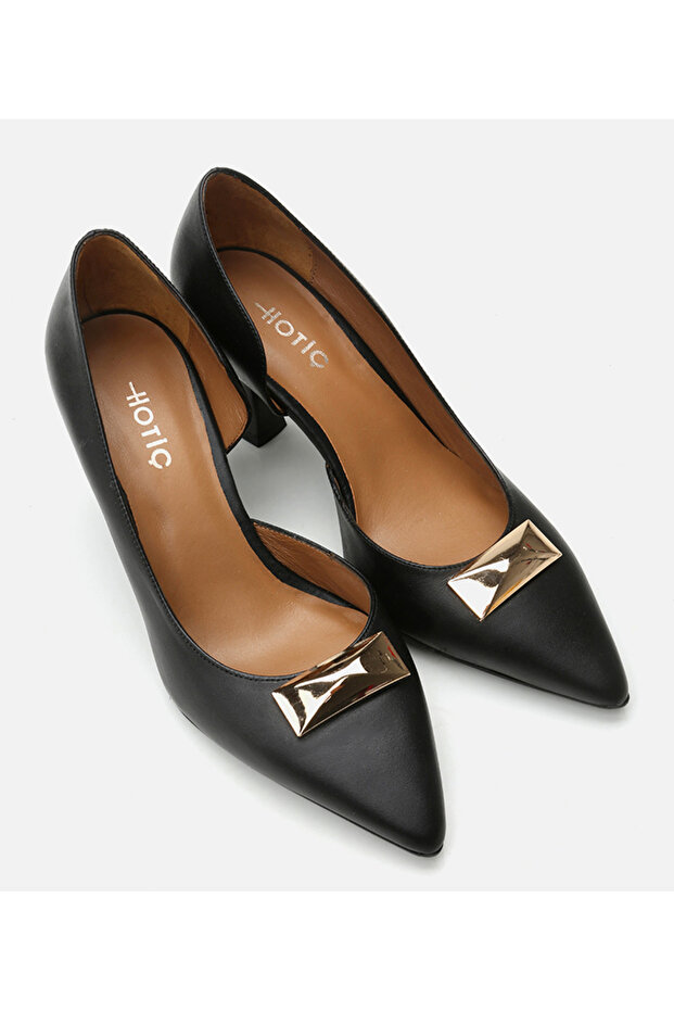 Kadın Deri Siyah Stiletto - 2