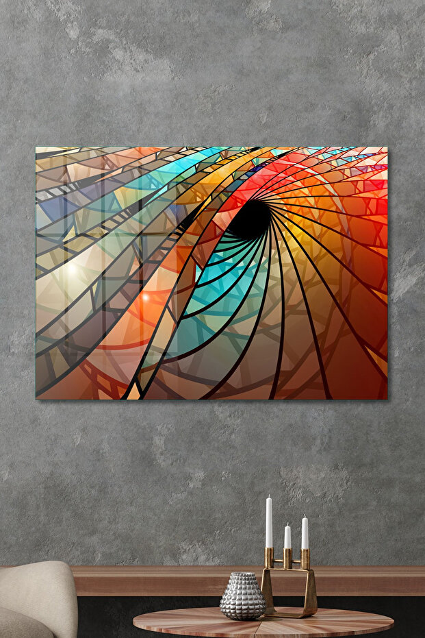 Glass Table Geometric Design - 4