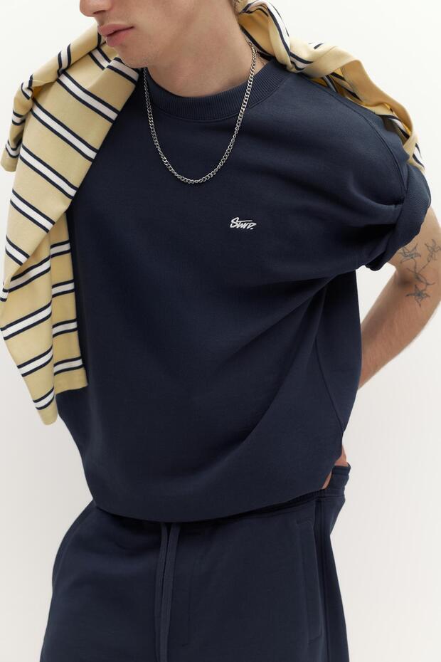 Kısa kollu logolu sweatshirt - 1