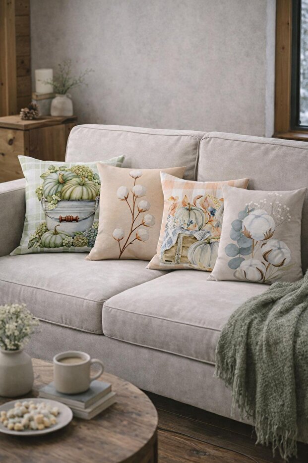 . Double-Sided Printed 4-Piece Throw Pillow Cover Set 6Aod16