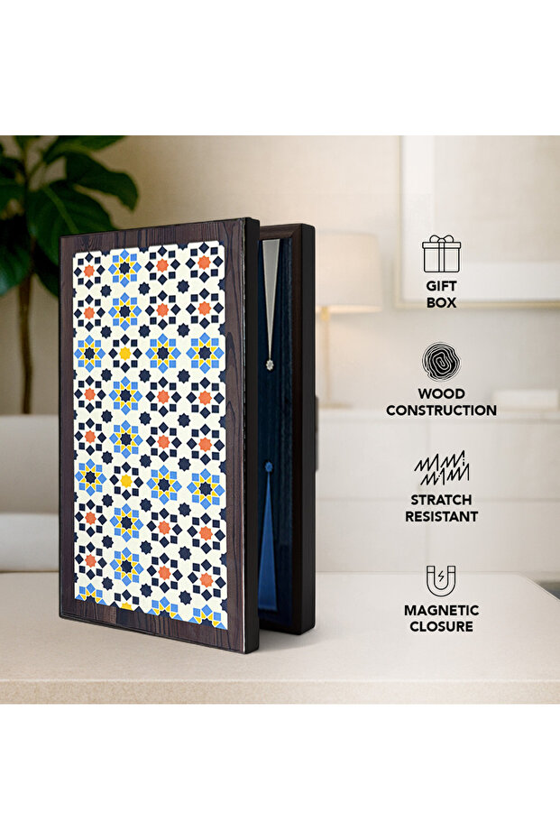 طقم طاولة زهر بنجمة، إغلاق مغناطيسي، سطح مقاوم للخدش - 6