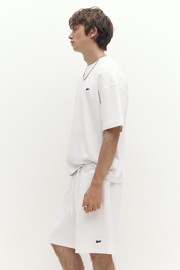 Logolu jogger bermuda şort - 5