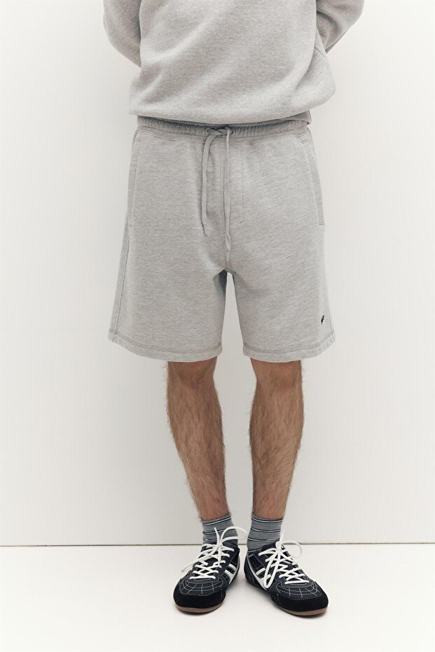 Logolu jogger bermuda şort - 3