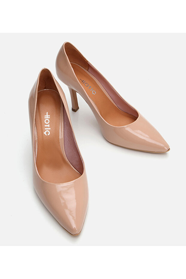 Kadın Deri Bej Stiletto - 3