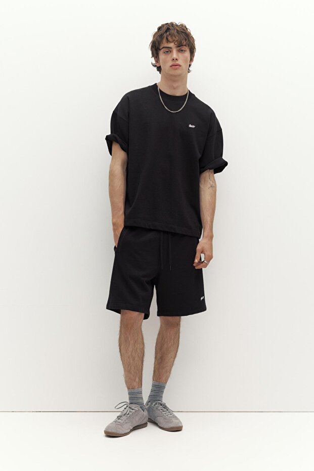 Logolu jogger bermuda şort - 2